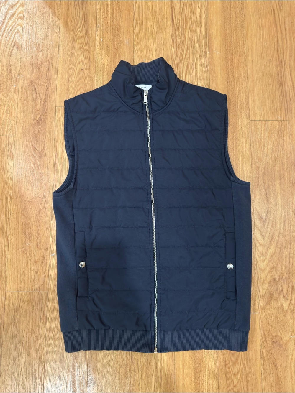 Reiss Sleeveless Quilted Vest Men’s Size Medium In Blue Designer Preppy
